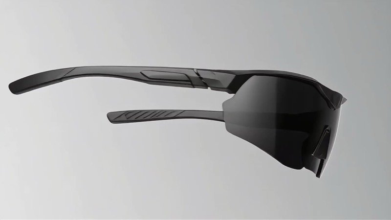 Product render of black smart sunglasses